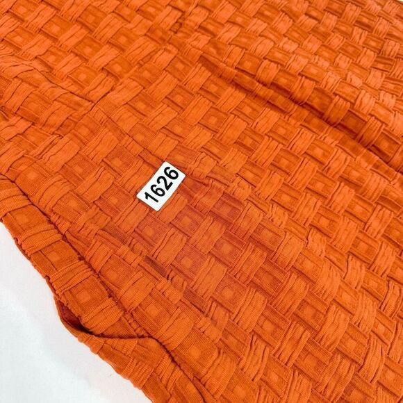 Tabitha Dress Womens 12 Orange Basket Weave Sleeveless Midi Shift V-Neck Country - Picture 13 of 13